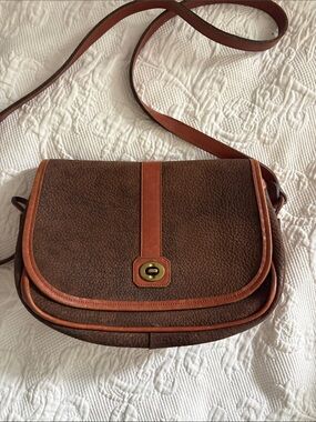 Hunt Club Brown Crossbody with Tan Trim and Turn-Lock